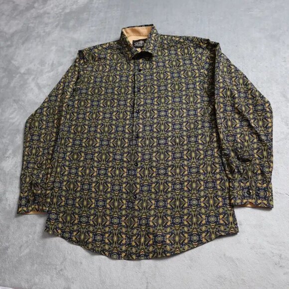 Señor De Los Cielos Shirt Men's Medium Multicolor Printed Long Sleeve Button Up - Picture 1 of 9